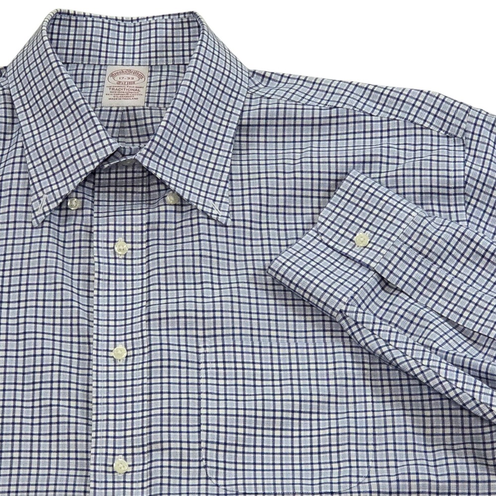 Brooks Brothers Traditional Fit Stretch Plaid Button Down Shirt‎ 17-33